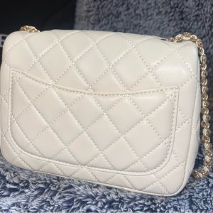 Mini Quilted Flap Bag - Cream